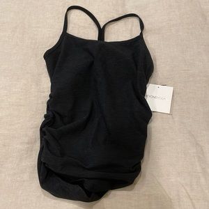 NWT Beyond Yoga dark Heather grey maternity top